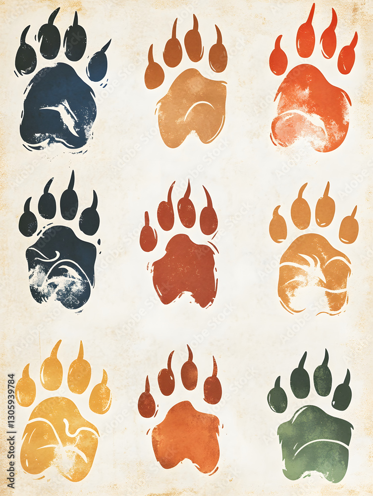 Fototapeta premium seamless pattern with bear paw.