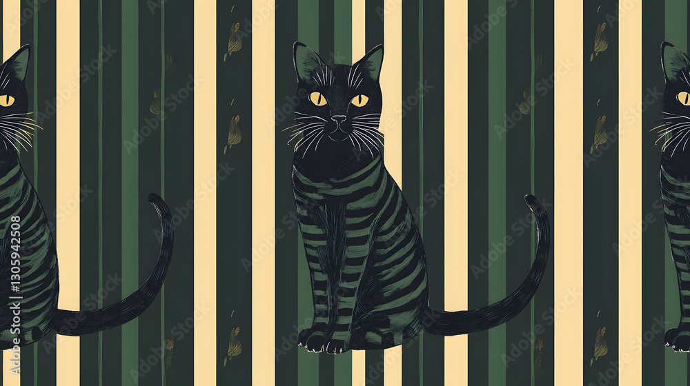 Obraz premium Striped cat pattern