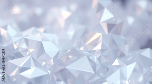 abstract crystal background with wide panoramic polygonal, created by generative ai