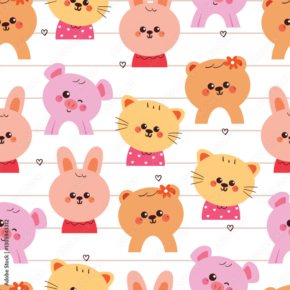 seamless pattern cute cartoon animals. animal pattern for wallpaper, background and gift wrap paper seamless pattern cute cartoon animals. animal pattern for wallpaper, background and gift wrap paper