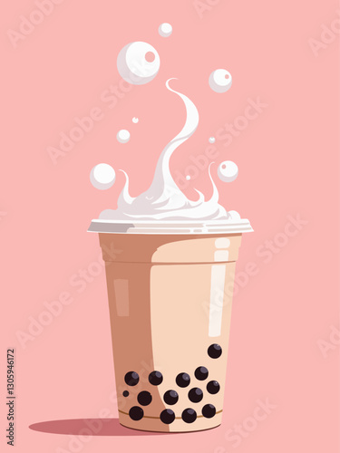 boba tea, bubble tea, milk boba pearls