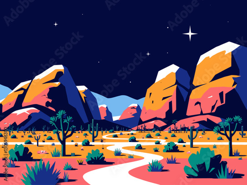  Colorful poster of joshua tree national park