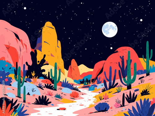  Colorful poster of joshua tree national park