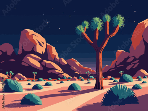  Colorful poster of joshua tree national park