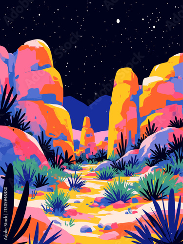  Colorful poster of joshua tree national park
