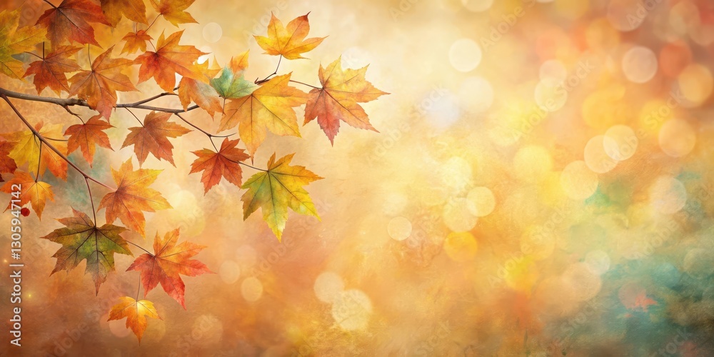 Soft, dreamy autumn leaves against a warm watercolour background with visible brush strokes and subtle texture, fall foliage, abstract art Soft, dreamy autumn leaves against a warm watercolour background with visible brush strokes and subtle texture, fall foliage, abstract art