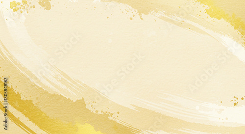 シンプルな金箔と和紙の和風背景素材、日本の伝統的な雰囲気、筆で描いたテクスチャー、かすみがかったグラデーション