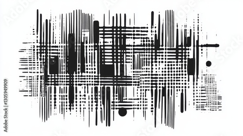 Creating minimalist line art abstracts of scattered geometric dots in modern design digital art contemporary style