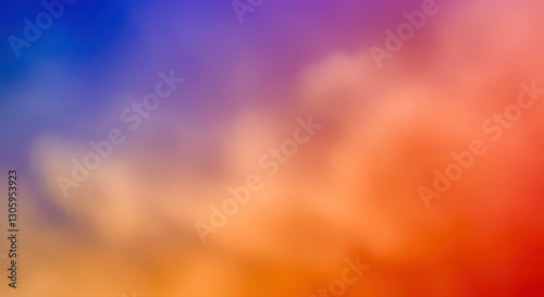 Abstract Color Blend: A captivating display of color gradients, where fiery orange melds into deep red, transitioning seamlessly to a calming purple and finally to a serene blue.