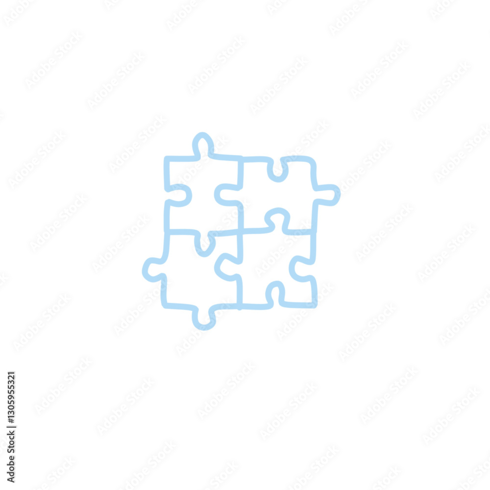 Four piece puzzle diagram, jigsaw chart blank template on white background. Abstract infographics design for business presentation or website.Hand drawn vector Four piece puzzle diagram, jigsaw chart blank template on white background. Abstract infographics design for business presentation or website.Hand drawn vector
