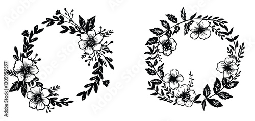 Elegant Floral Ornamental Frame Bundle