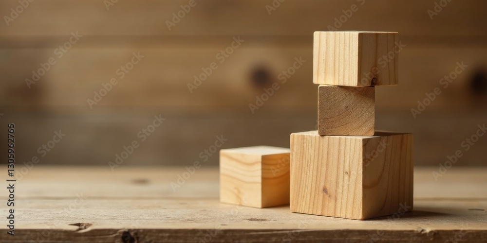 Unstacked Wooden Cubes on Rustic Surface A Simple Composition of Natural Wood Blocks Unstacked Wooden Cubes on Rustic Surface A Simple Composition of Natural Wood Blocks