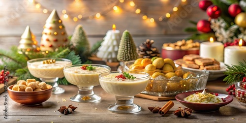 Wallpaper Mural Dessert Table Setup with Kheer Garnish, holiday decoration, sweet treats,  holiday decoration, sweet treats Torontodigital.ca