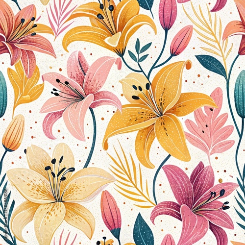 Creative Studio Floral Patterns Close-Up Views of Seamless Digital Artwork Design
