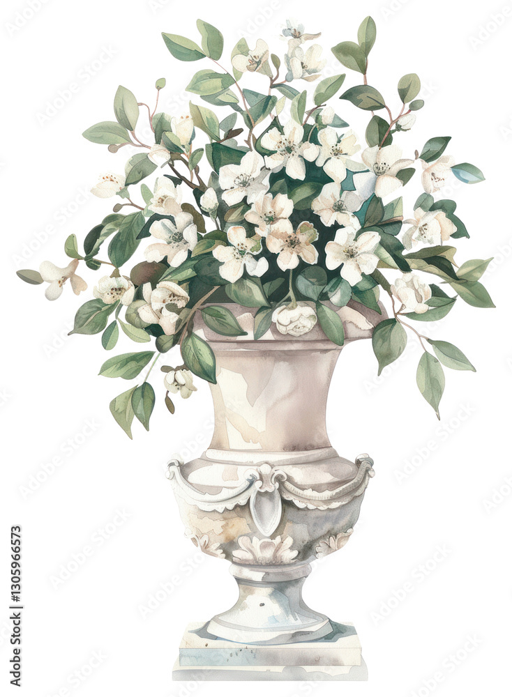 Obraz premium PNG Elegant floral vase illustration