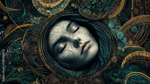 Mystical Woman in Ornate Design