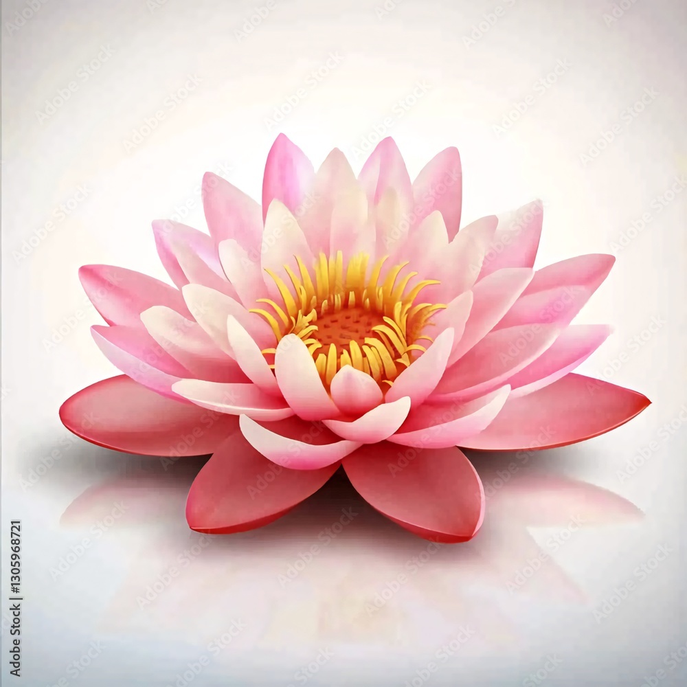 Obraz premium Pink lotus flower blossom, serene reflection, spa background, wellness