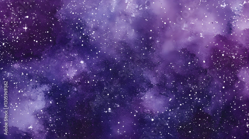 Wallpaper Mural watercolor texture with deep purples and scattered stars  Torontodigital.ca
