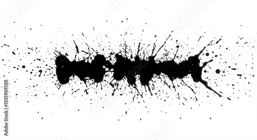 Wallpaper Mural Ink Splatter Texture: A close-up shot of a black ink splatter. The artistic effect is a dark splash, emphasizing the artistic character Torontodigital.ca