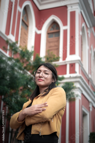 Woman (LGBTQ) posing outdoor fashion style photo