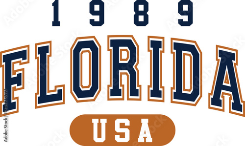 Florida 1989 Usa university style old school vector design