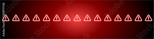 Alert background vector with glowing red warning symbols and exclamation marks. Perfect for cybersecurity, danger, and error messages.