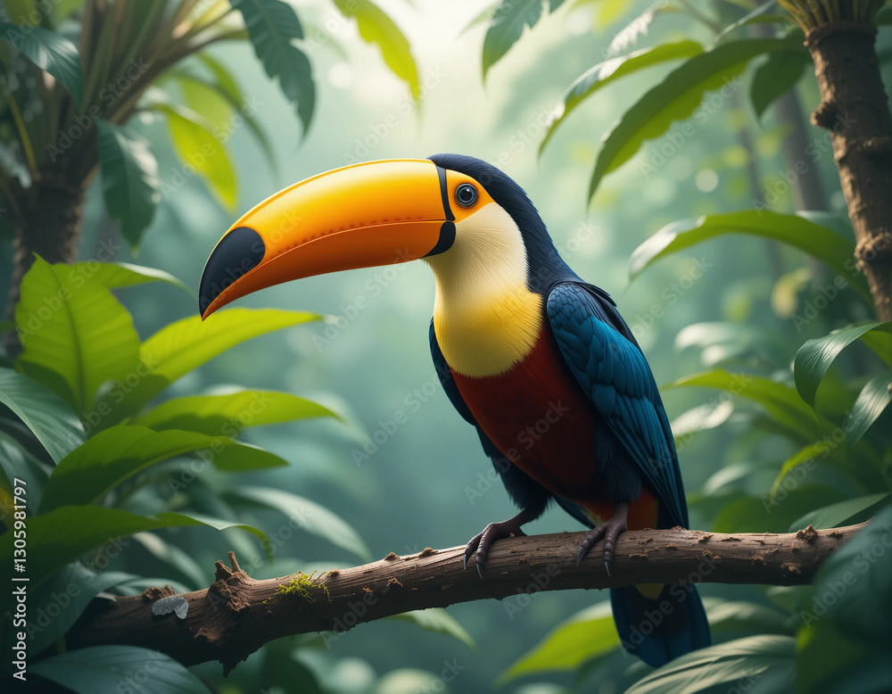 Fototapeta premium Vibrant Beauty: The Bold Colors and Charisma of Toucans