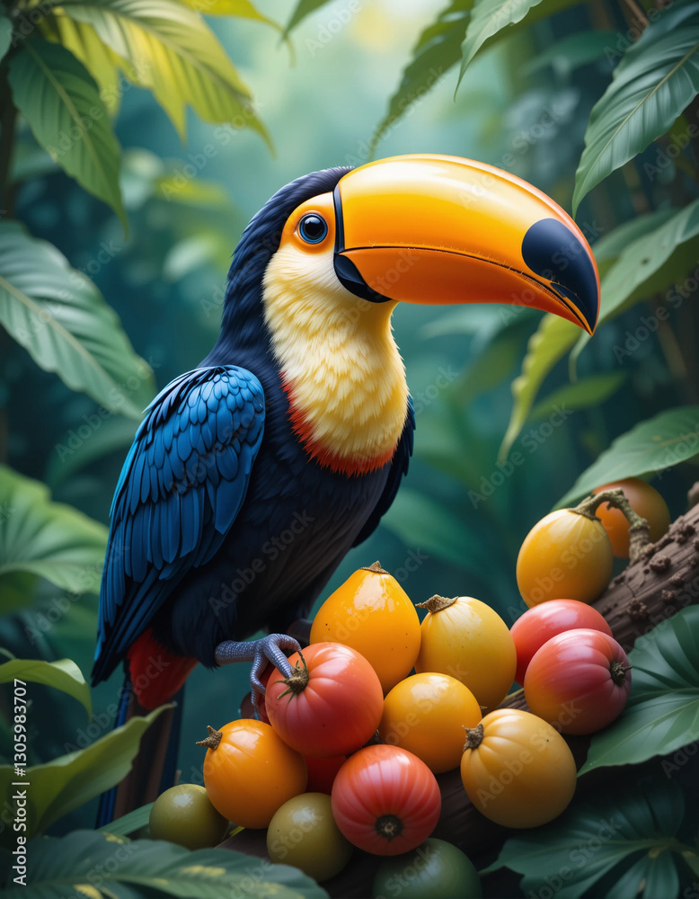 Obraz premium Vibrant Beauty: The Bold Colors and Charisma of Toucans