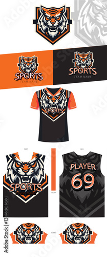 Fierce Tiger Sports Jersey Template – Fully Editable