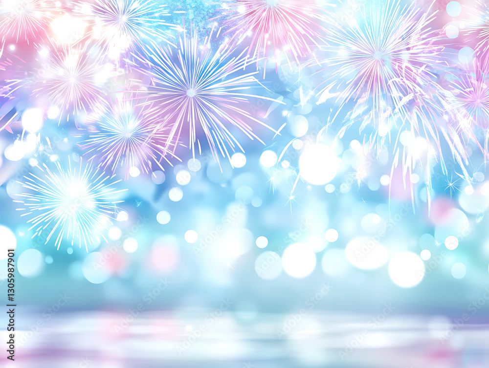 Obraz premium Celebratory fireworks display over water colorful light show nighttime festive atmosphere aesthetic beauty