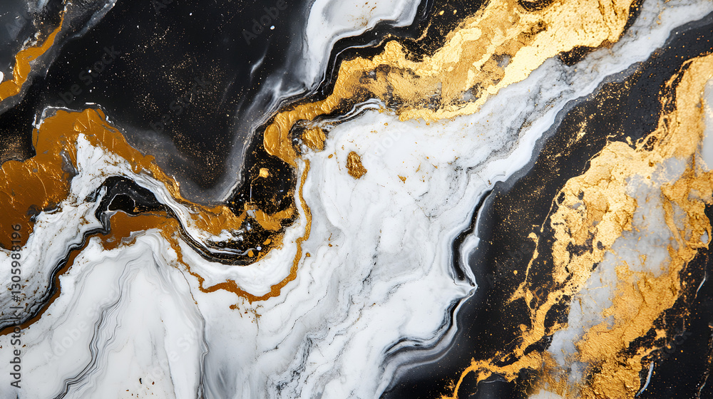 Fototapeta premium and gold marble texture with intricate natural veining 