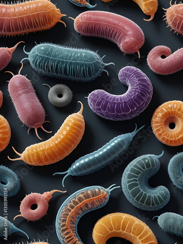 realistic 3d render of human parasites