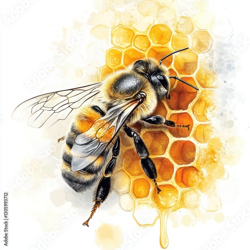 Honey bee hive with patterns.