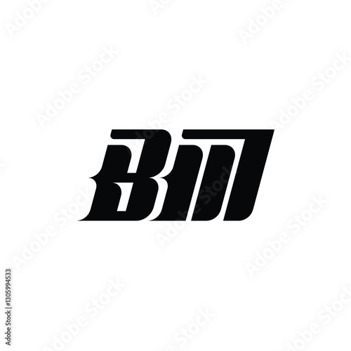 BM monogram logo design letter text name symbol monochrome logotype alphabet character simple logo