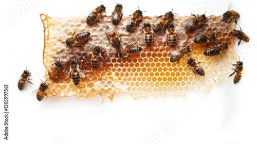 Honey bee hive with patterns.
