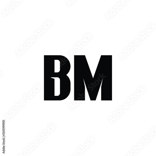 BM monogram logo design letter text name symbol monochrome logotype alphabet character simple logo