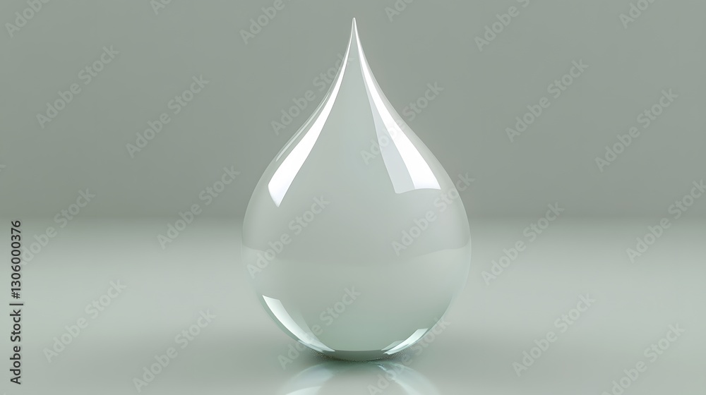 Fototapeta premium Realistic 3D Render of a Single Water Drop