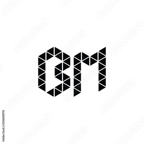 BM monogram logo design letter text name symbol monochrome logotype alphabet character simple logo