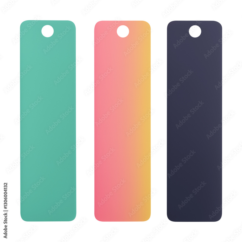 Bookmarks Mockup isolated on transparent white background, clipping path Bookmarks Mockup isolated on transparent white background, clipping path