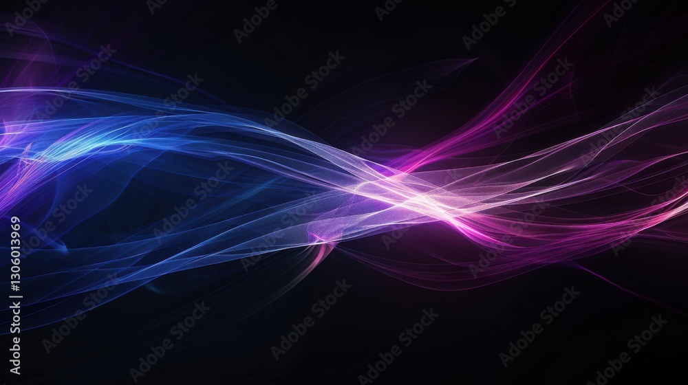 Abstract Flowing Waveforms: Blue, Purple and Pink Abstract Flowing Waveforms: Blue, Purple and Pink