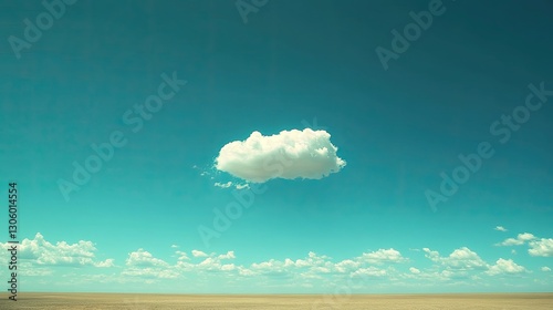 Single cloud over flat landscape