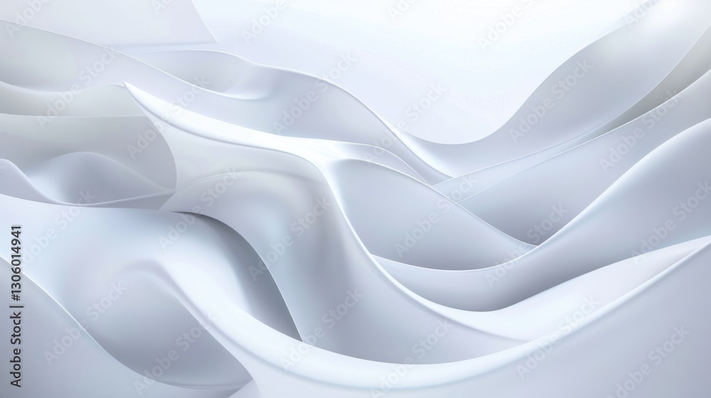 Obraz premium Abstract White Wavy Shapes