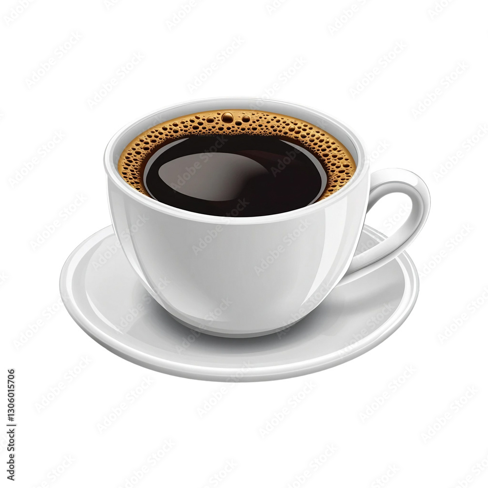 Black coffee in white cup isolated on transparent background. Black coffee in white cup isolated on transparent background.