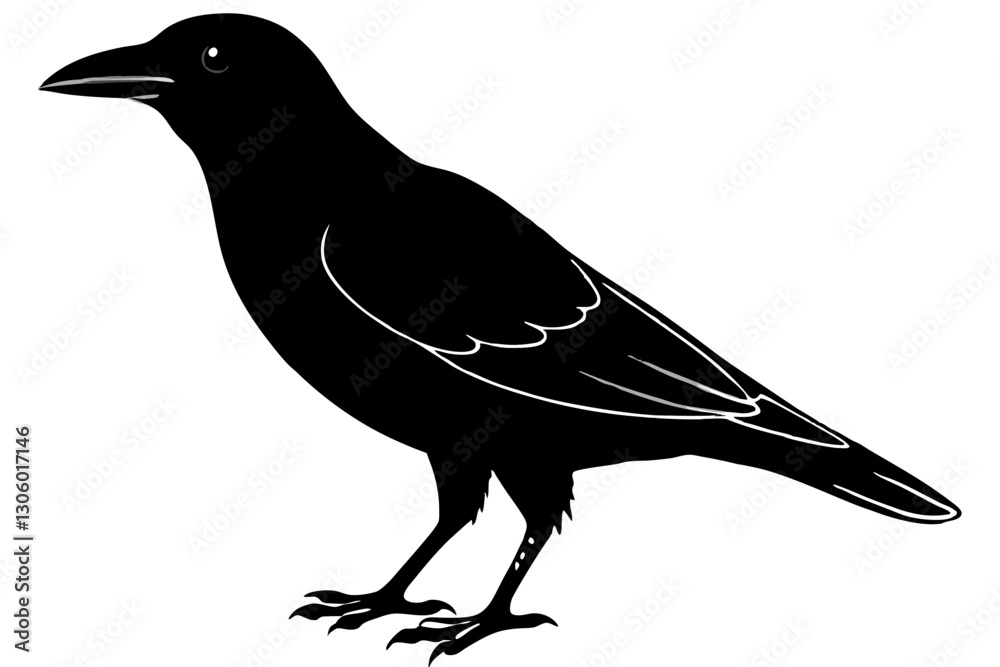 Fototapeta premium Crow Silhouette vector illustration