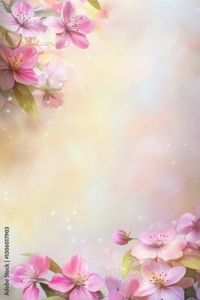 Beautiful background template made of Spring flowers. Beautiful background template made of Spring flowers.