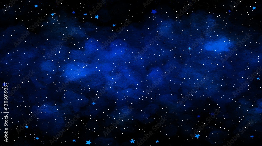 Fototapeta premium Starry Night Sky with Stars and Dark Blue Galaxy Background