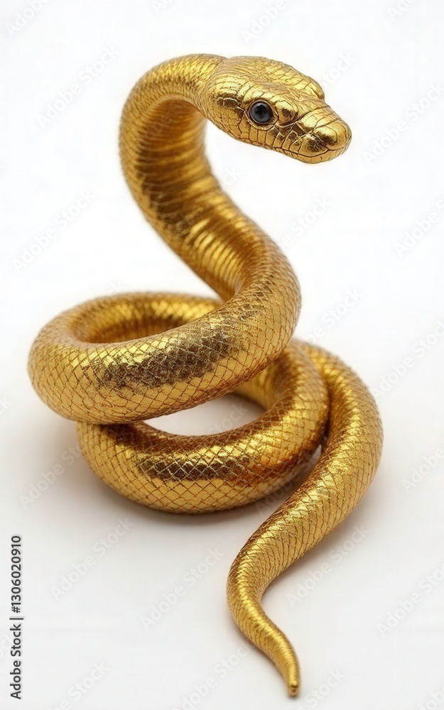 Fototapeta premium Handcrafted Golden Snake Sculpture