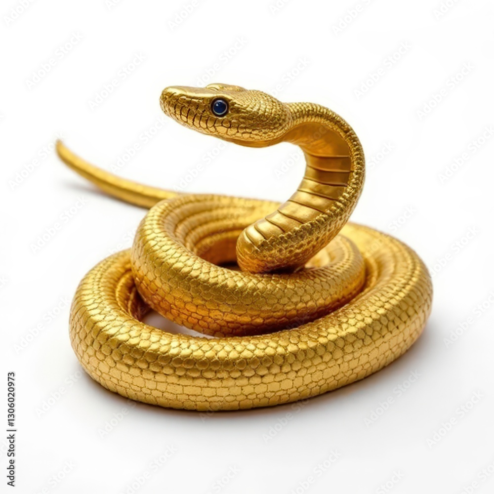 Obraz premium Handcrafted Golden Snake Sculpture