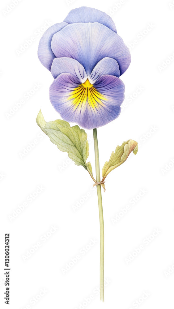 Naklejka premium PNG Flower pansy illustration watercolor.