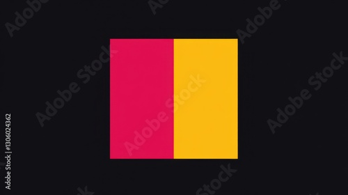 Pink and Yellow Rectangle on Dark Gray Background